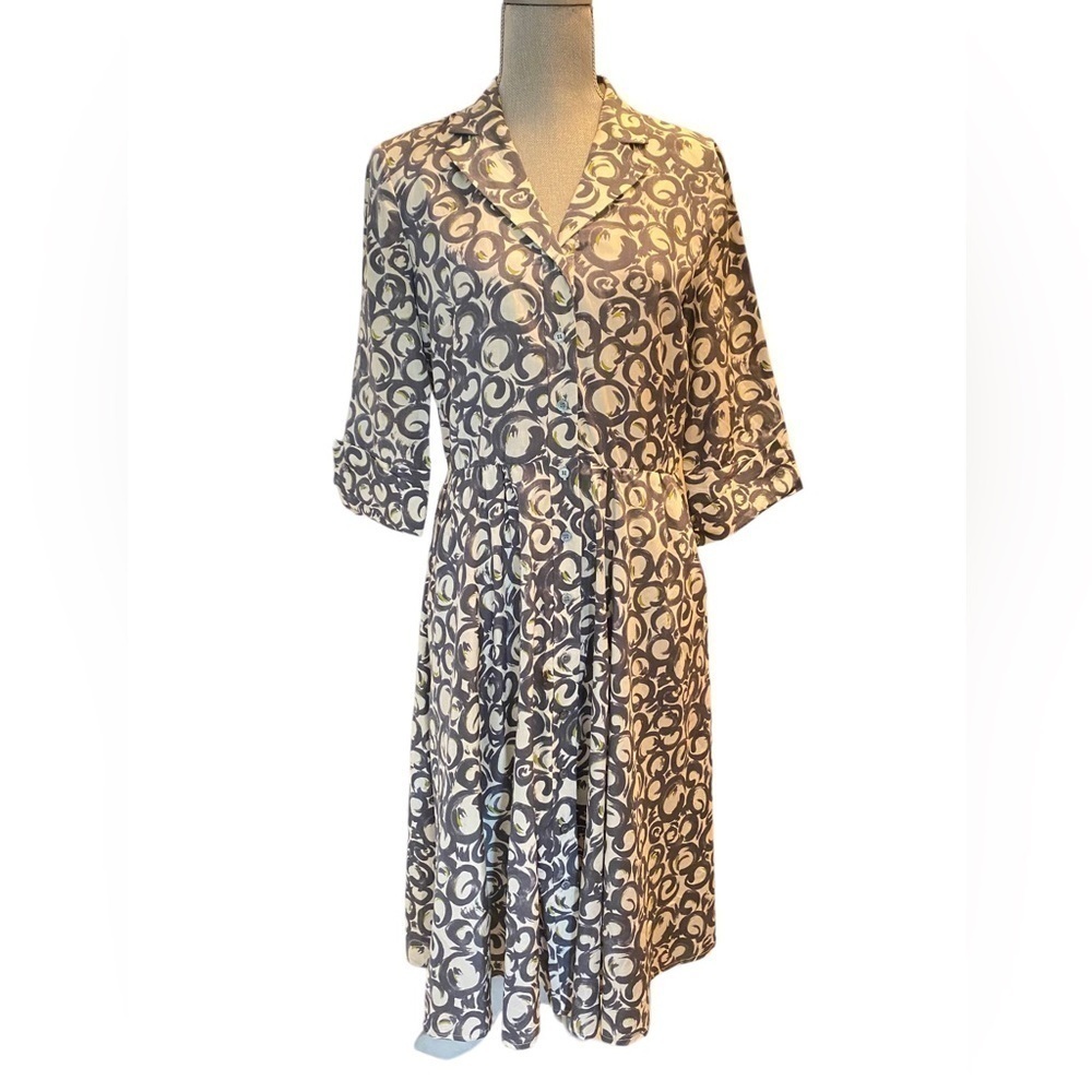 Vintage Silk LAURA ASHLEY SHIRT DRESS (0888)